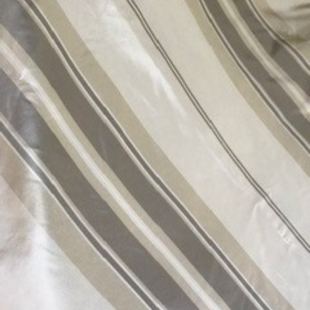 Restoration Hardware Striped Silk Taffeta Pocket Rod Drape